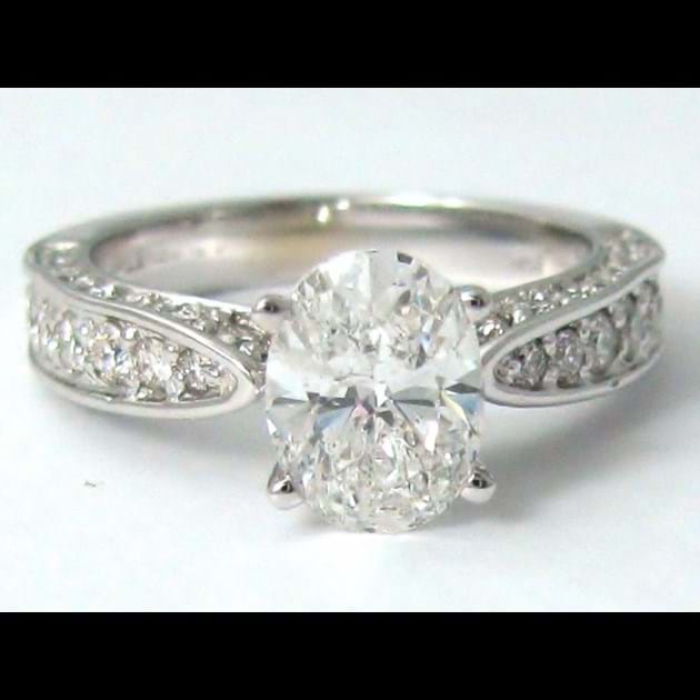 14K White Gold Diamond Engagement Ring S