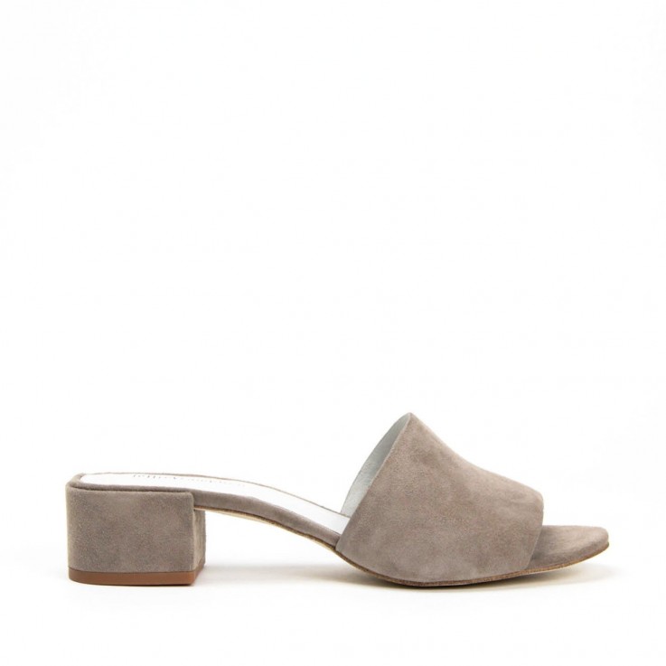 JEFFREY CAMPBELL BEATON MULE Taupe Suede
