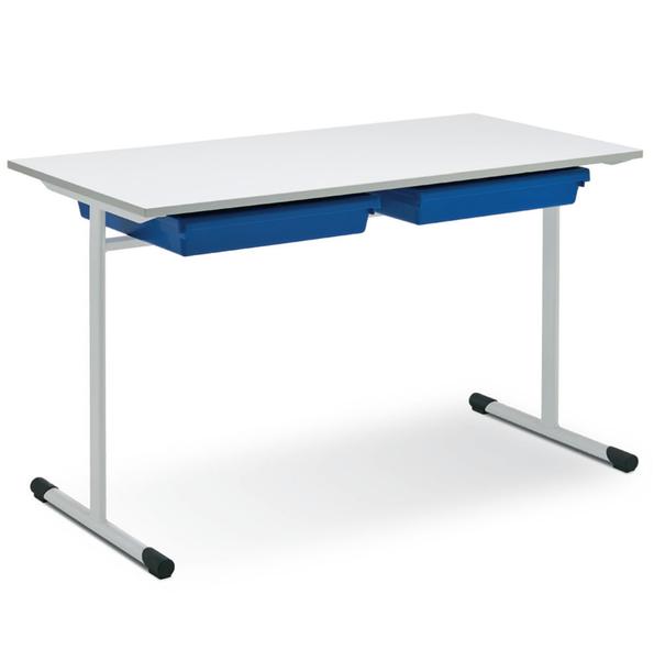 Eduflex Double Desk T Leg With Trays