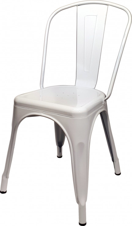 WHITE REPLICA TOLIX CAFE CHAIR HIGH BACK