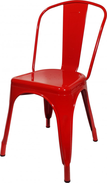 RED REPLICA TOLIX CAFE CHAIR WITH HIGH 