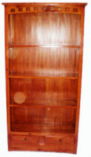 Bookcase 2 Drw Carved