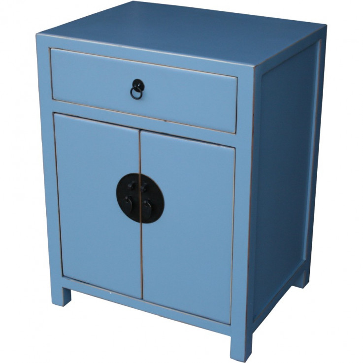 Light Blue Lacquer Bedside Table