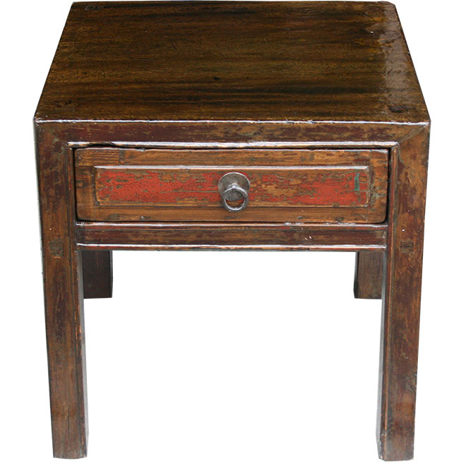 Original Patina Side Table with Drawer