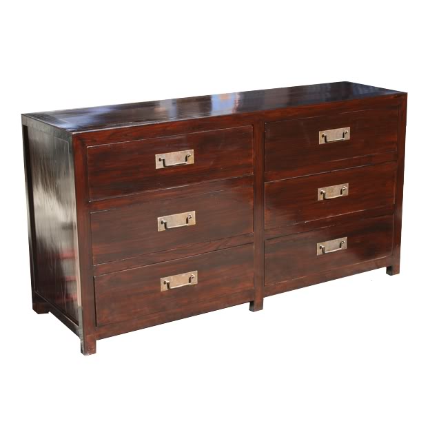Brown Six Drawer Sideboard/Chest of Draw