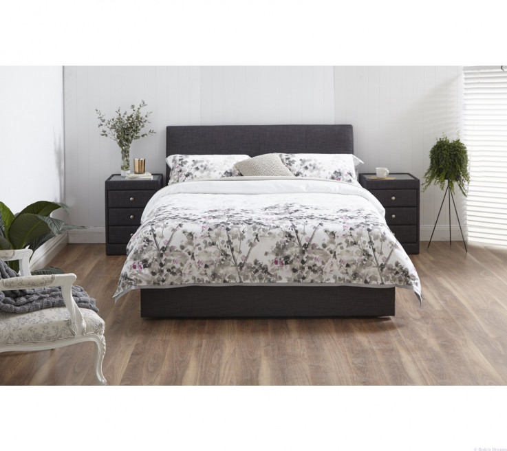 Burnham Upholstered Slate Drawer Bed 