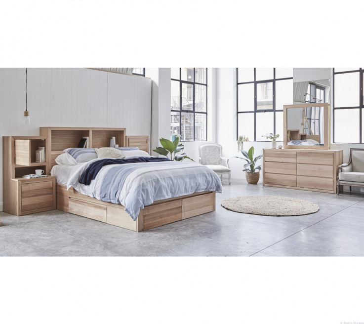 Seaford Tasmanian Oak Storage Bed