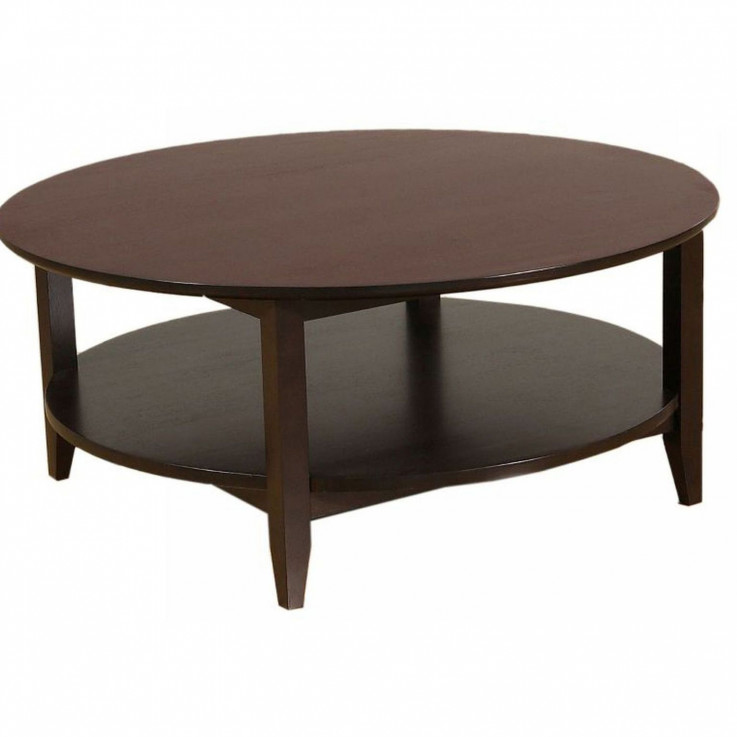 SHAKER ROUND COFFEE TABLE WITH SHELF